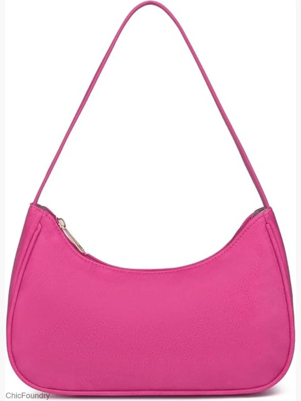 Vegan Leather Hobo Sling Tote Handbag with Zipper Closure